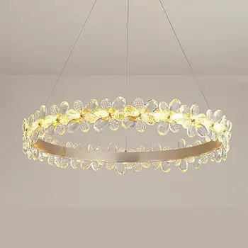 lyustra lampa Hallway Round led Crown pendant lamp Gold Led ring crystal hanging light for Dining Room Led Lustre 
lyustra lampa Hallway Round led Crown pendant lamp Gold Led ring crystal hanging light for Dining Room Led Lustre