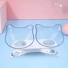 Cuencos elevados para gatos cuencos dobles duraderos para gatos soporte elevado tazón de alimentación para gatos tapete alimentador para perros suministros para mascotas(China)