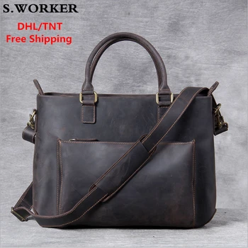 Men's Retro Genuine Leather Shoulder Bag 15 Inch Laptop Classic Handbag Vintage Large Capacity Thick Cowhide Hand Bag Bolsa
Men's Retro Genuine Leather Shoulder Bag 15 Inch Laptop Classic Handbag Vintage Large Capacity Thick Cowhide Hand Bag Bolsa