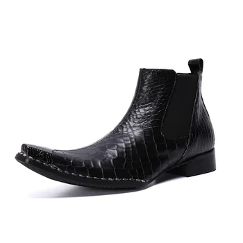 Tooling Men's Boots Chaussures Cow Leather New Street Casual Pointed Toe Ankle Genuine Leather Men's Knight Zipper Black Rubber
Tooling Men's Boots Chaussures Cow Leather New Street Casual Pointed Toe Ankle Genuine Leather Men's Knight Zipper Black Rubber