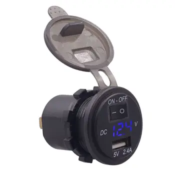 12V/24V 2.4A USB Car Charger Socket Power Outlet Adapter With ON OFF Switch LED Voltmeter For Car Marine ATV Boat Motorcycle
12V/24V 2.4A USB Car Charger Socket Power Outlet Adapter With ON OFF Switch LED Voltmeter For Car Marine ATV Boat Motorcycle