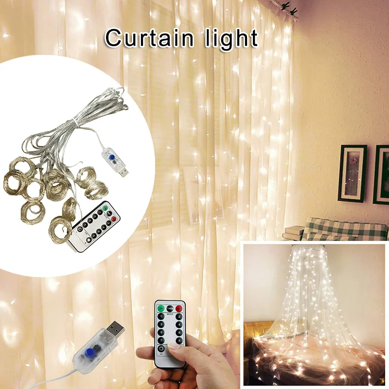 Curtain Lights String USB Powered Remote Control Decorative Lamp for Parties Home Decorations FKU66
Curtain Lights String USB Powered Remote Control Decorative Lamp for Parties Home Decorations FKU66
