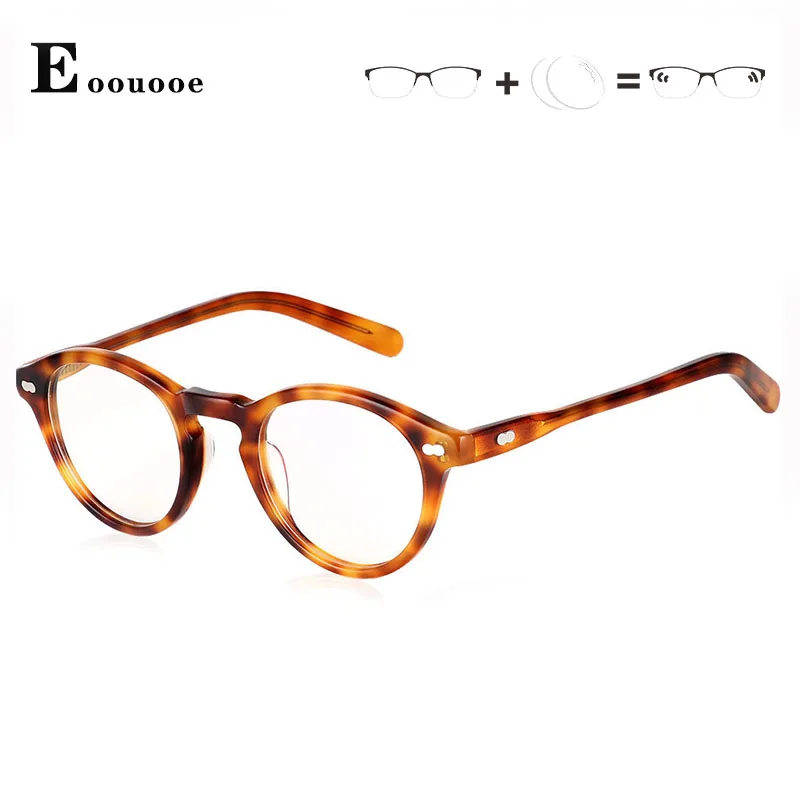 

Acetate Vintag Round Glasses Frame Women Men Mujer Prescription Eyewear anti blue light Optical Glasses