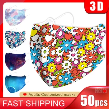 50Pcs Customized Mouth Mask Disposable Fashion 3D Foldable 4-Layers Breathable Earloop Face Masks Colorful Printed Personalized
50Pcs Customized Mouth Mask Disposable Fashion 3D Foldable 4-Layers Breathable Earloop Face Masks Colorful Printed Personalized