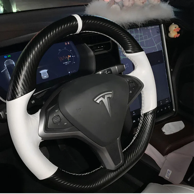 New Interior Anti Slip Leather Steering Wheel Stitch on Wrap Cover For Tesla Model S Model X 2016-2020
New Interior Anti Slip Leather Steering Wheel Stitch on Wrap Cover For Tesla Model S Model X 2016-2020