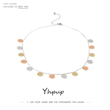 Yhpup Fashion Multi-Color Round Chain Women Necklace Stainless Steel Collares брелок Charm Metal Necklace Jewelry Party Gift New
Yhpup Fashion Multi-Color Round Chain Women Necklace Stainless Steel Collares брелок Charm Metal Necklace Jewelry Party Gift New