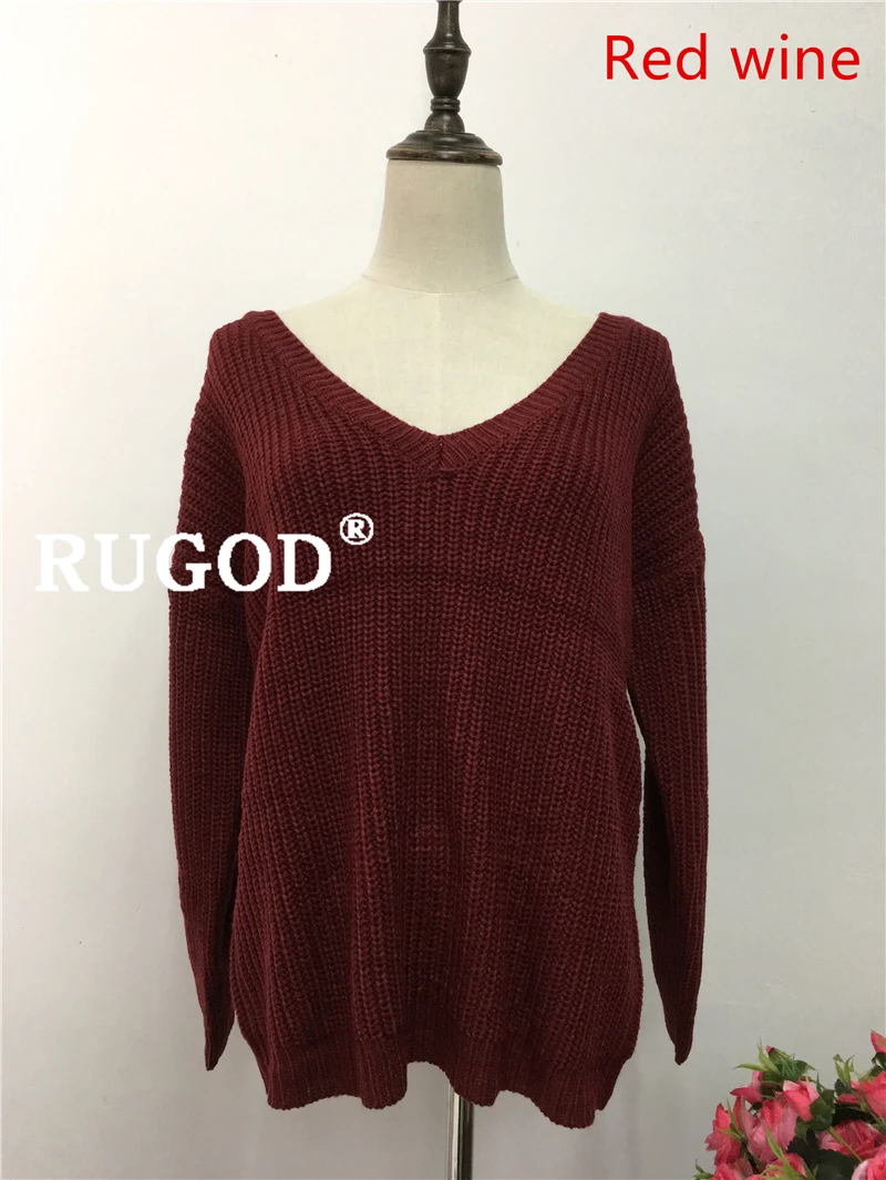 FREE SHIPPING Sweater Outfit Winter Backless V-neck Pullover Knitted JKP2768 FREE SHIPPING Sweater Outfit Winter Backless V-neck Pullover Knitted JKP2768
