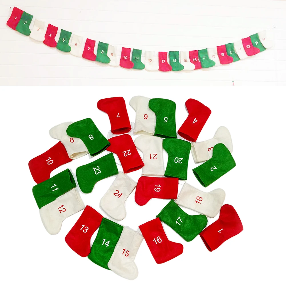 24PCS Hanging Christmas Stockings Gift Bag Decorations Party Advent Calendar Socks 24 Days Countdown DIY Home Tree Kids Ornament
24PCS Hanging Christmas Stockings Gift Bag Decorations Party Advent Calendar Socks 24 Days Countdown DIY Home Tree Kids Ornament