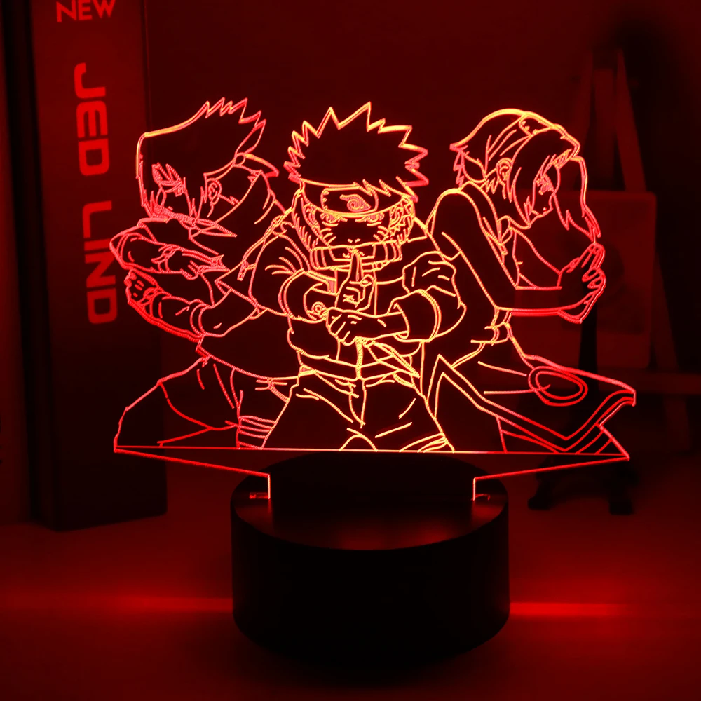 3d Night Light Naruto Team 7 Uzumaki Naruto Sasuke Sakura Figure Home Decoration LED Night Lamp Anime Gift for Kids Child Boys
3d Night Light Naruto Team 7 Uzumaki Naruto Sasuke Sakura Figure Home Decoration LED Night Lamp Anime Gift for Kids Child Boys