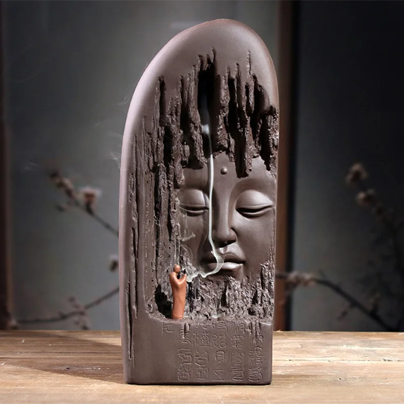 

Creative Backflow Incense Burner Ceramic Buddha Statue Aromatherapy Buddhist Censer Home Decoration Ornaments Handcrafts