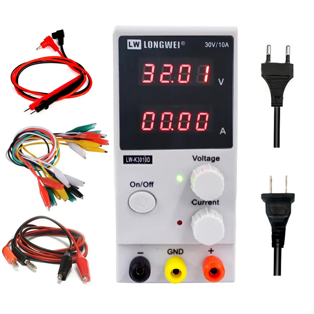 LW 3010D DC Power Supply 30V 10A Red 4 Digit Display Mini Laboratory Power Supply Adjustable 110V 220V For Phone Computer Repair
LW 3010D DC Power Supply 30V 10A Red 4 Digit Display Mini Laboratory Power Supply Adjustable 110V 220V For Phone Computer Repair