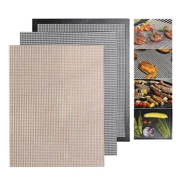 GOUGU Non-stick Barbecue Mesh Mat Reusable Heat Resistance BBQ Baking Net Pad Teflon Grilling Sheet 40*33cm BBQ Liner 
GOUGU Non-stick Barbecue Mesh Mat Reusable Heat Resistance BBQ Baking Net Pad Teflon Grilling Sheet 40*33cm BBQ Liner