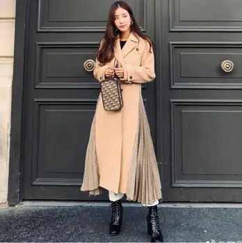 2019 Designer Runway Women Coat Winter Double Breasted Patchwork Wool Blend Coat Overcoat Jacket Belt Ladies Coats
2019 Designer Runway Women Coat Winter Double Breasted Patchwork Wool Blend Coat Overcoat Jacket Belt Ladies Coats
