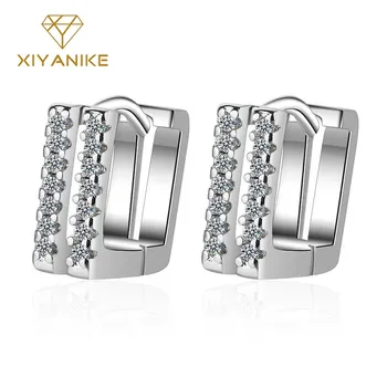 XIYANIKE 925 Sterling Silver New Fashion Simple Double Row Crystal Square Stud Earrings Design Creative Geometric Jewelry Women
XIYANIKE 925 Sterling Silver New Fashion Simple Double Row Crystal Square Stud Earrings Design Creative Geometric Jewelry Women