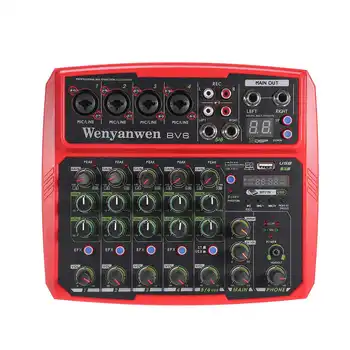 Mini EU 4 Channel Bluetooth Audio Mixer Sound Card Karaoke KTV Mixing Console Digital Effect Stereo MP3 Player Record USB
Mini EU 4 Channel Bluetooth Audio Mixer Sound Card Karaoke KTV Mixing Console Digital Effect Stereo MP3 Player Record USB