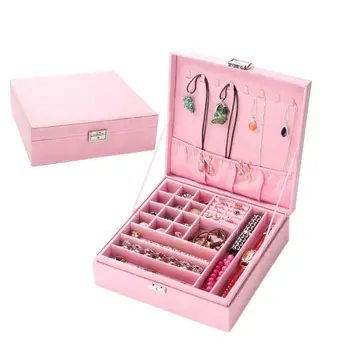 Loozykit 1pc 2 Layers Makeup Organizer Large Fashion Flannel Square Jewelry Boxes Simple Layout Choker Ring Necklace Storage Box
Loozykit 1pc 2 Layers Makeup Organizer Large Fashion Flannel Square Jewelry Boxes Simple Layout Choker Ring Necklace Storage Box