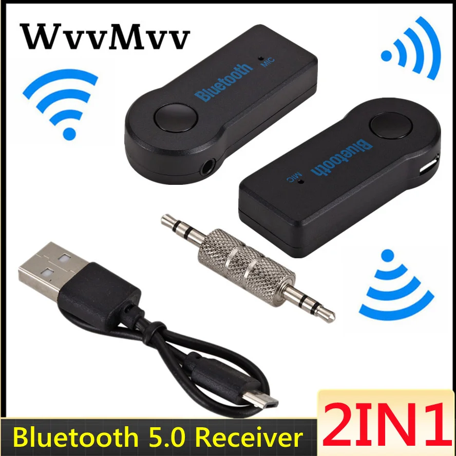 

2 in 1 Wireless Bluetooth 5.0 Transmitter Receiver Adapter 3.5mm Jack For Car Music Audio Aux A2dp Headphone Reciever Handsfree