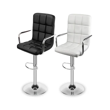 Set of 2 Square Rotating Bar Stools with Armrest PU Leather Adjustable Swivel Stools Black White Gas lift Pub Dining Chairs
Set of 2 Square Rotating Bar Stools with Armrest PU Leather Adjustable Swivel Stools Black White Gas lift Pub Dining Chairs