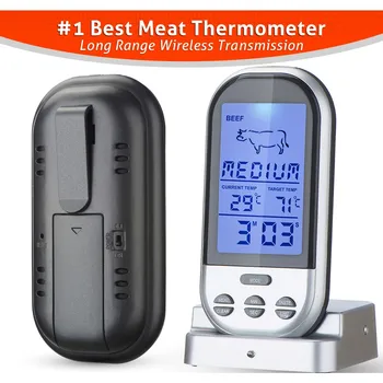 Oven Wireless BBQ Barbecue Thermometer Kitchen Digital LCD Display Thermometer Probe Meat Thermometer Timer Temperature Alarm
Oven Wireless BBQ Barbecue Thermometer Kitchen Digital LCD Display Thermometer Probe Meat Thermometer Timer Temperature Alarm