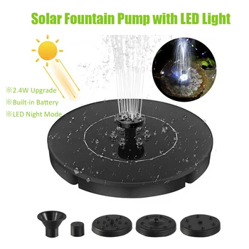 2.4W LED Solar Fountain Pump with LED Light Floating Fountain Built-in Battery Bird Bath Water Pump for Garden Patio Pond
2.4W LED Solar Fountain Pump with LED Light Floating Fountain Built-in Battery Bird Bath Water Pump for Garden Patio Pond