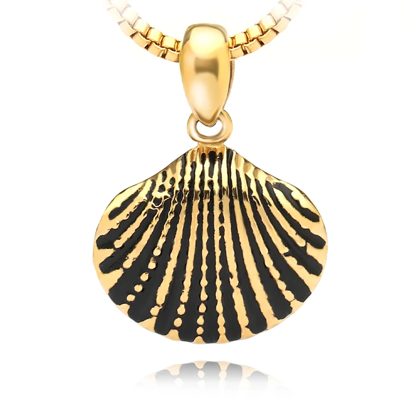 Vintage Shell Necklaces Pendants Women Men Jewelry Stainless Steel Long Box Chain Friendship Coliier Femme 2020 | Украшения и