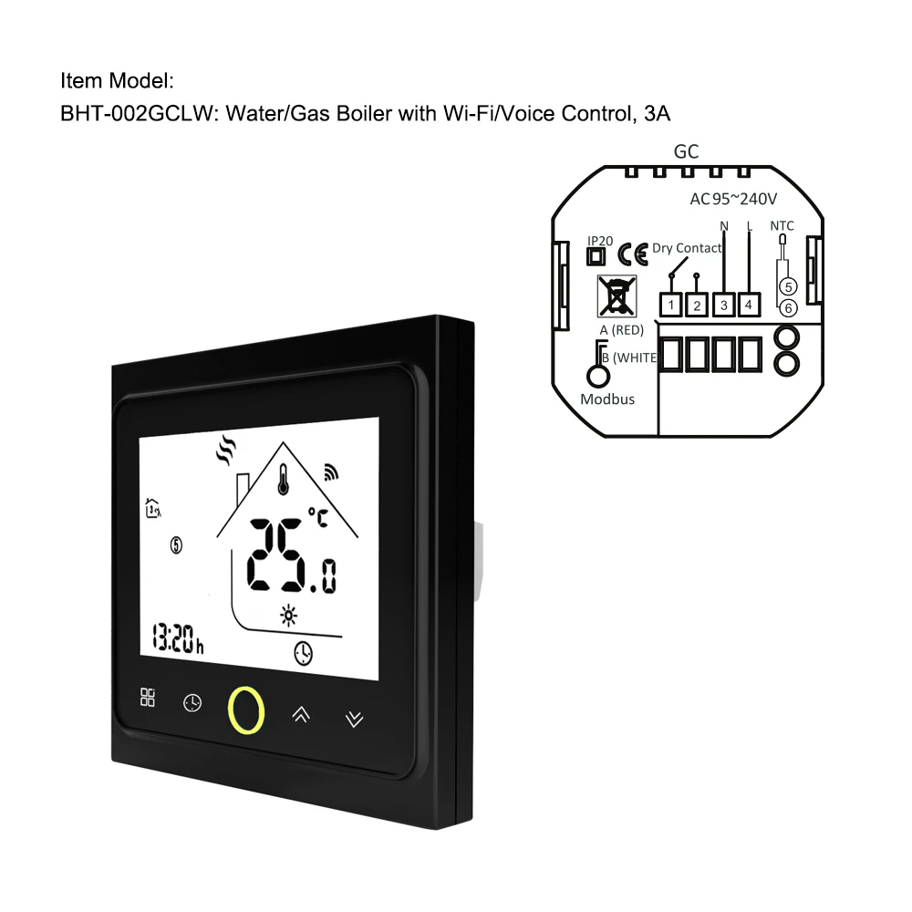 Hot WiFi Thermostat with Touchscreen LCD Display Weekly Programmable Energy Saving Smart Temperature Controller for Gas Boiler/W
Hot WiFi Thermostat with Touchscreen LCD Display Weekly Programmable Energy Saving Smart Temperature Controller for Gas Boiler/W