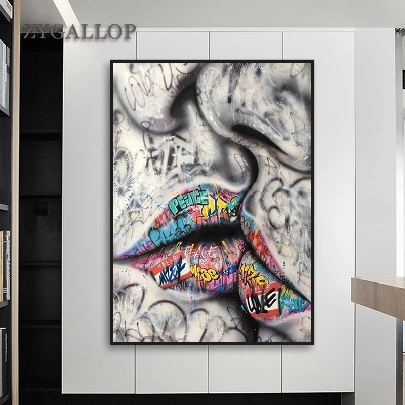 Lover Kissing Street Graffiti Canvas Painting Abstract Wall Art Posters and Prints Canvas Pictures for Living Room Decor Cuadros
Lover Kissing Street Graffiti Canvas Painting Abstract Wall Art Posters and Prints Canvas Pictures for Living Room Decor Cuadros