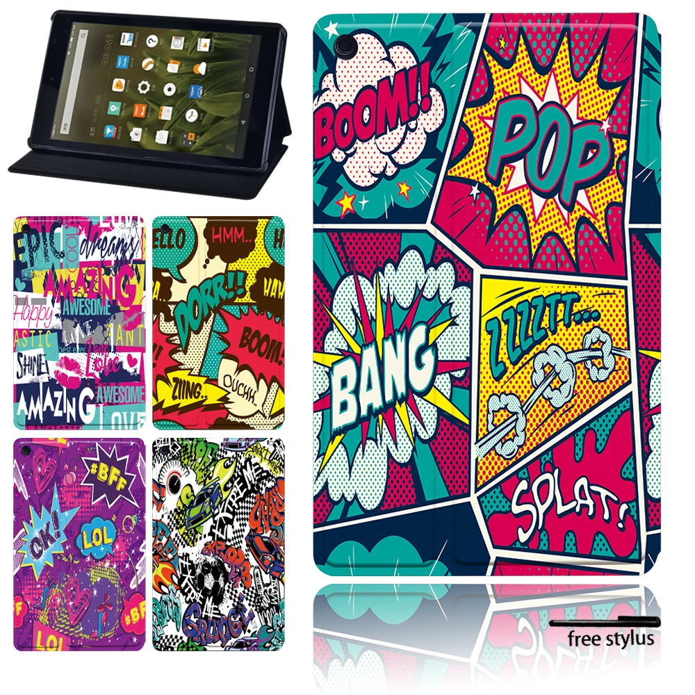 Tablet Case for Amazon Fire 7(5th/7th/9th Gen)/HD8 (6/7/8th Gen)/HD10(5/7/9th Gen)with Alexa - New Leather Protective Case + Pen
Tablet Case for Amazon Fire 7(5th/7th/9th Gen)/HD8 (6/7/8th Gen)/HD10(5/7/9th Gen)with Alexa - New Leather Protective Case + Pen