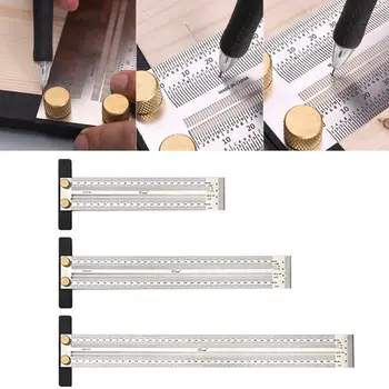 High-precision Scale Ruler T-Rule Hole Ruler Stainless Woodworking Scribing Mark Scriber Gauge Carpenter Measuring Tool
High-precision Scale Ruler T-Rule Hole Ruler Stainless Woodworking Scribing Mark Scriber Gauge Carpenter Measuring Tool