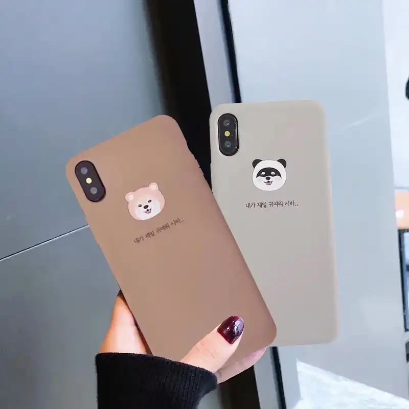 Remazyかわいい韓国犬電話ケースiphone 11 プロxr Xs Xs最大 6 6 S 7 8 プラス漫画犬ソフトtpu保護バックカバーcapa Gooum