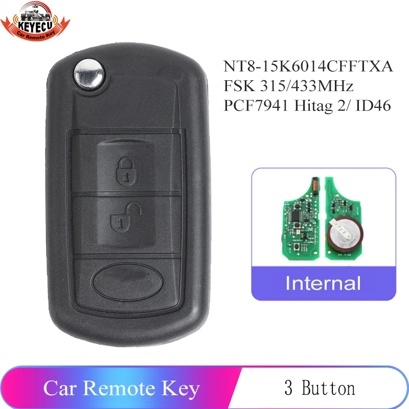 KEYECU дистанционный ключ брелок от машины FSK 315/433 МГц PCF7941Hitag 2/ID46 для Land Rover LR3 Range Sport