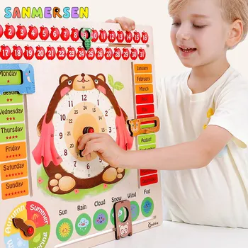 Children Wooden Calendar Time Cognition Toys Clock Calendar Weather Season Month Cognitive Board Kids Preschool Educational Toy
Children Wooden Calendar Time Cognition Toys Clock Calendar Weather Season Month Cognitive Board Kids Preschool Educational Toy