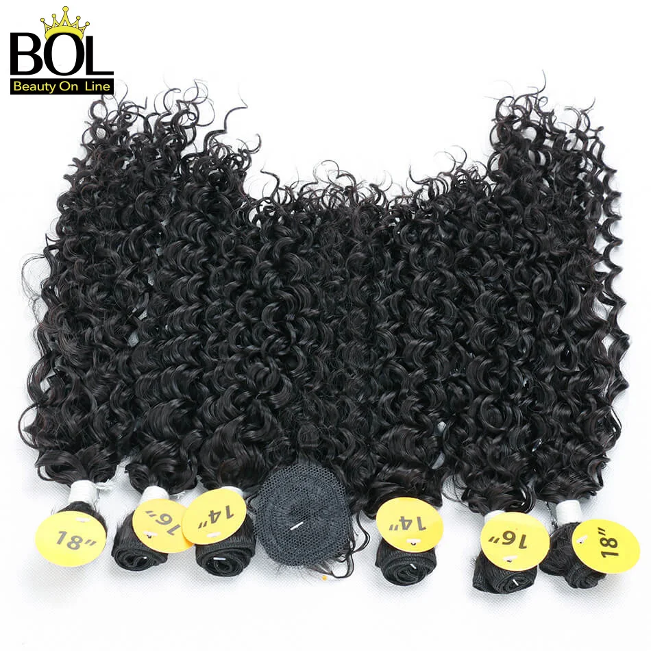 Synthetic Kinky Curly Hair Bundles Black 6PCS(14*2+16*2+18*2) Hair Extensions With 1PC Top Lace Closure
Synthetic Kinky Curly Hair Bundles Black 6PCS(14*2+16*2+18*2) Hair Extensions With 1PC Top Lace Closure