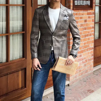 Spring Mens Plaid Blazer Business Casual Men Slim Fit BlazerJacket Ropa De Hombre 2020 Blazer Masculino Outfit Lattice Suit Male
Spring Mens Plaid Blazer Business Casual Men Slim Fit BlazerJacket Ropa De Hombre 2020 Blazer Masculino Outfit Lattice Suit Male