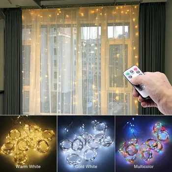3M LED Curtain Garland on the Window USB String Lights Fairy Festoon Remote Control New Year Christmas Decorations for Home Room
3M LED Curtain Garland on the Window USB String Lights Fairy Festoon Remote Control New Year Christmas Decorations for Home Room