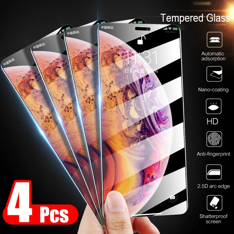 4Pcs 9H Tempered Glass For iPhone 11 Pro X XR XS MAX 7 6 8 Screen Protector Protective Glass For iPhone 7 6 8 Plus XR Glass Film
4Pcs 9H Tempered Glass For iPhone 11 Pro X XR XS MAX 7 6 8 Screen Protector Protective Glass For iPhone 7 6 8 Plus XR Glass Film