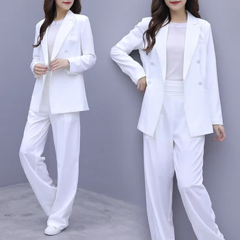 White Suit Women Blazer Pants Set Spring Autumn New Trousers Office Fashion Professional Lady Suit Women OL Commuter Two-Piece
White Suit Women Blazer Pants Set Spring Autumn New Trousers Office Fashion Professional Lady Suit Women OL Commuter Two-Piece