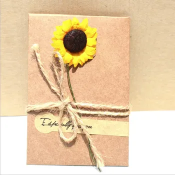 50pack wholesale Kraft Paper Handmade Dried Flower Greeting Card with Hemp Rope Envelope+Card Sunflower Carnation 18*12cm
50pack wholesale Kraft Paper Handmade Dried Flower Greeting Card with Hemp Rope Envelope+Card Sunflower Carnation 18*12cm