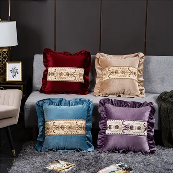 Euro Applique Embroidery Cushion Cover 45x45 Lace Velvet Decorative Pillowcase Jacquard Elegant Soft Pillow Cover Home Decor
Euro Applique Embroidery Cushion Cover 45x45 Lace Velvet Decorative Pillowcase Jacquard Elegant Soft Pillow Cover Home Decor