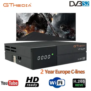 GTMedia V9 Super Satellite Receiver Bult-in WiFi TV Receiver DVB-S2 Freesat V9 Receptor with 2Year Europe Cccam ship from spain