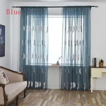 100*250cm Romantic Living Room Tulle Feather Embroidered Curtains Drape Voile Sheer 
100*250cm Romantic Living Room Tulle Feather Embroidered Curtains Drape Voile Sheer