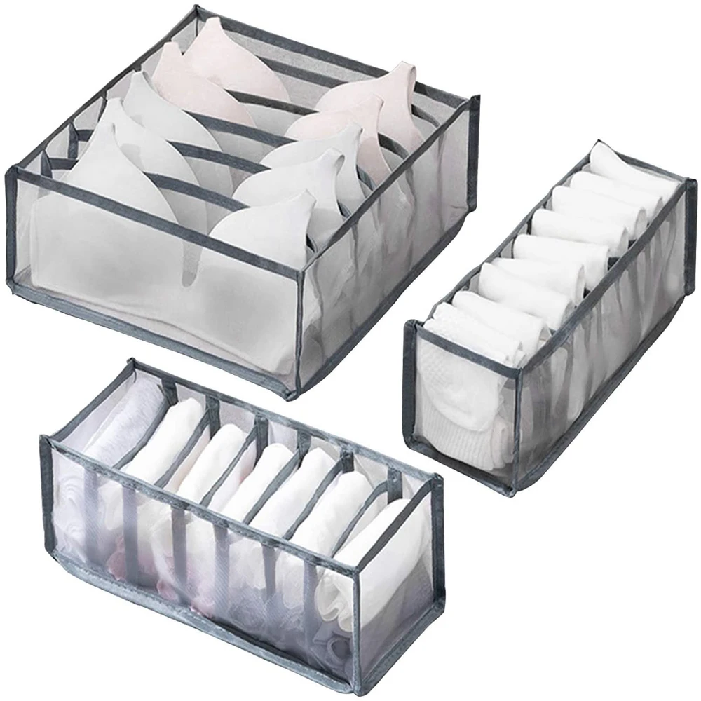 3pcs/set Underwear Storage Organizer Box Foldable 6/7/11 Socks/Scarf/Bra Grid Wardrobe Drawer Closet Organizer Home Container
3pcs/set Underwear Storage Organizer Box Foldable 6/7/11 Socks/Scarf/Bra Grid Wardrobe Drawer Closet Organizer Home Container