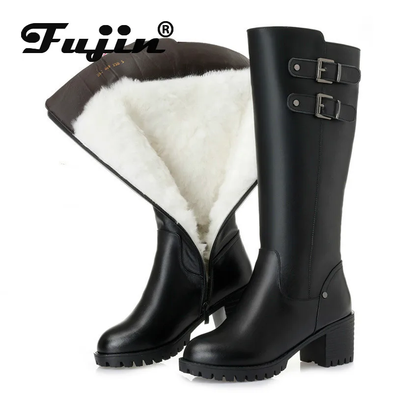 Fujin Snow Boots Genuine Leather Wool Women Fashion Zipper Warm Fur Warm Shoes Plush Boots Platform for Women Winter High Boots
Fujin Snow Boots Genuine Leather Wool Women Fashion Zipper Warm Fur Warm Shoes Plush Boots Platform for Women Winter High Boots