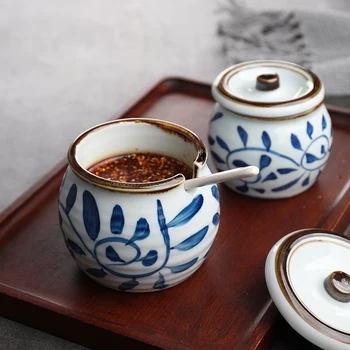 Japanese hand-painted condiment jar with lid hole retro oil salt shaker kitchen household seasoning bottle can YHJ40711
Japanese hand-painted condiment jar with lid hole retro oil salt shaker kitchen household seasoning bottle can YHJ40711