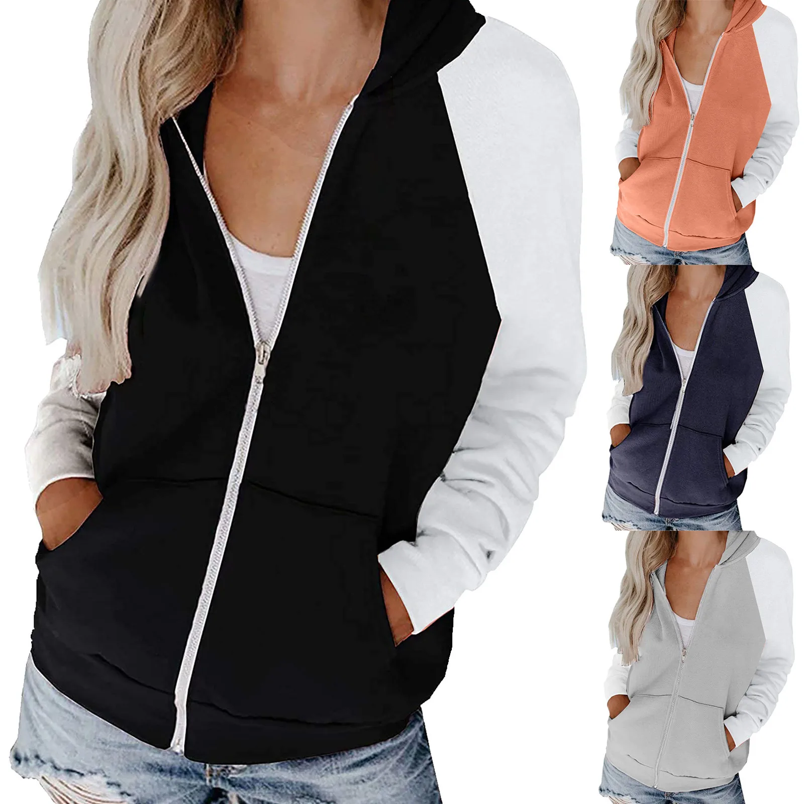 Women Sweatshirt Hoodies 2021 Spring Autumn Long Sleeve Zipper Bomber Jacket Female Casual Streetwear Outwears Women Clothing
Women Sweatshirt Hoodies 2021 Spring Autumn Long Sleeve Zipper Bomber Jacket Female Casual Streetwear Outwears Women Clothing