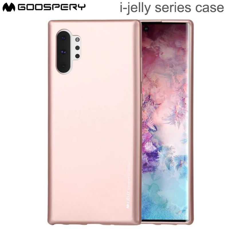 

Original Mercury Goospery i-Jelly Metallic Finish Slim Bumper Flexible Soft Case Cover For Samsung Galaxy Note 10 note 10 plus