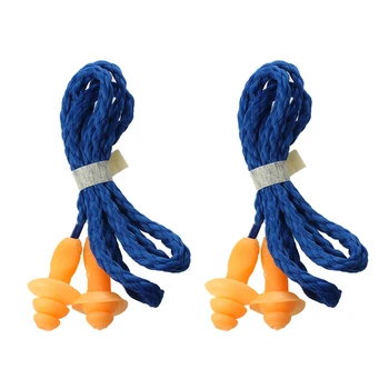 2X Earplugs with cord Anti-noise travel ear plug 
2X Earplugs with cord Anti-noise travel ear plug