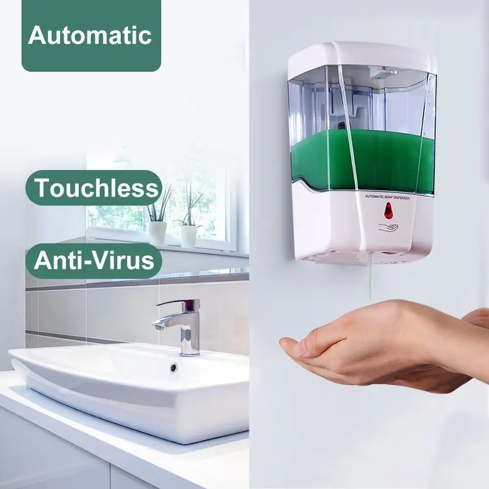 700ml Capacity Automatic Soap Dispenser Touchless Sensor Hand Sanitizer Detergent Dispenser Wall Mounted For Bathroom Kitchen
700ml Capacity Automatic Soap Dispenser Touchless Sensor Hand Sanitizer Detergent Dispenser Wall Mounted For Bathroom Kitchen