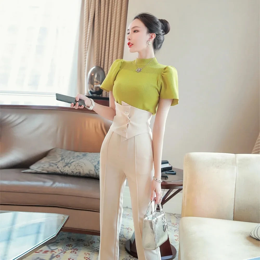 Women Summer Patchwork Color Two Piece Set Women Pant Suits Short Sleeve T-Shirt Pullovers + Long Straight Patns Women Suits
Women Summer Patchwork Color Two Piece Set Women Pant Suits Short Sleeve T-Shirt Pullovers + Long Straight Patns Women Suits