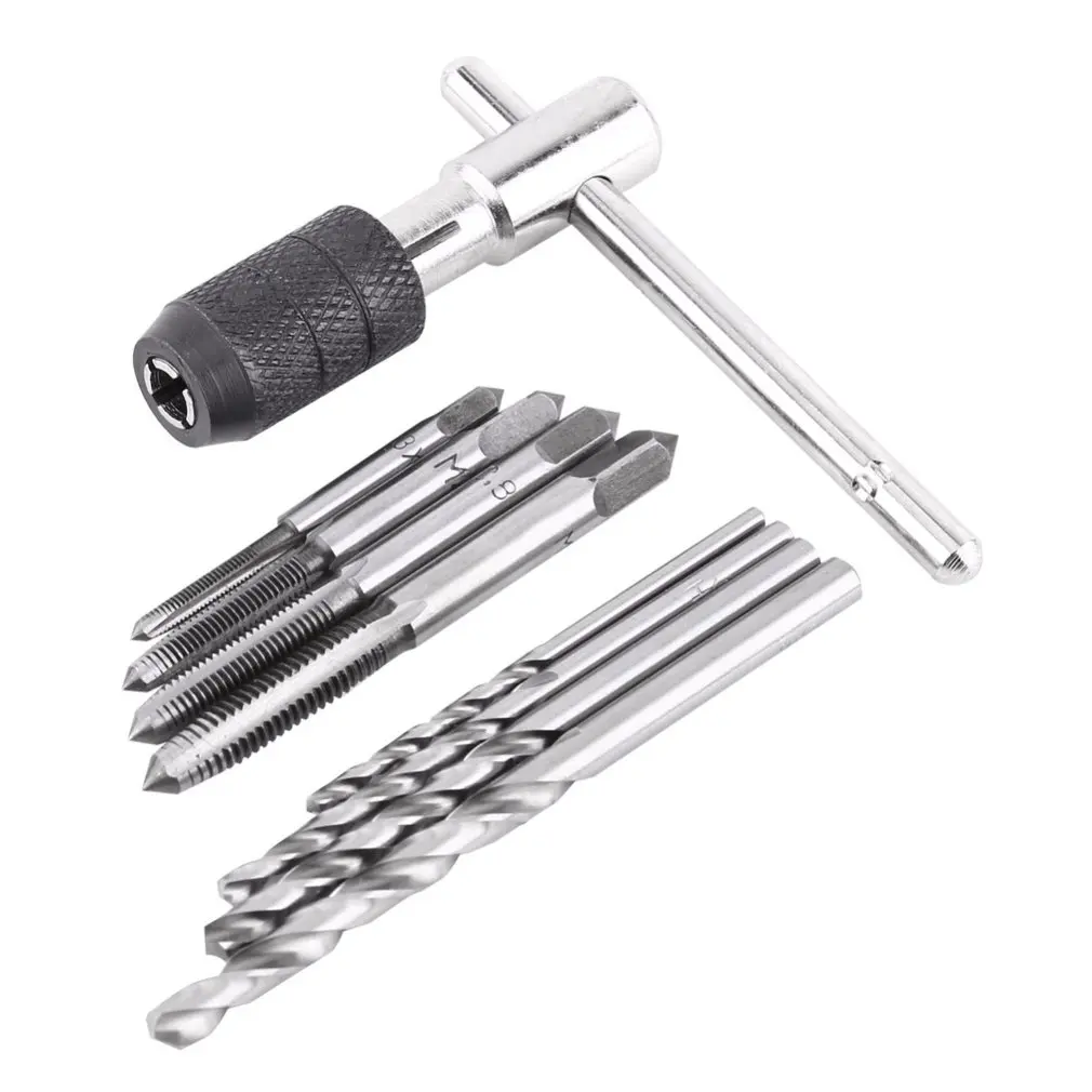 9Pcs/set Adjustable M3-M6 T-Handle Ratchet Tap Wrench Hand Screw Thread Taps Reamer Tap Set With 4pcs Twist Drill Bits
9Pcs/set Adjustable M3-M6 T-Handle Ratchet Tap Wrench Hand Screw Thread Taps Reamer Tap Set With 4pcs Twist Drill Bits